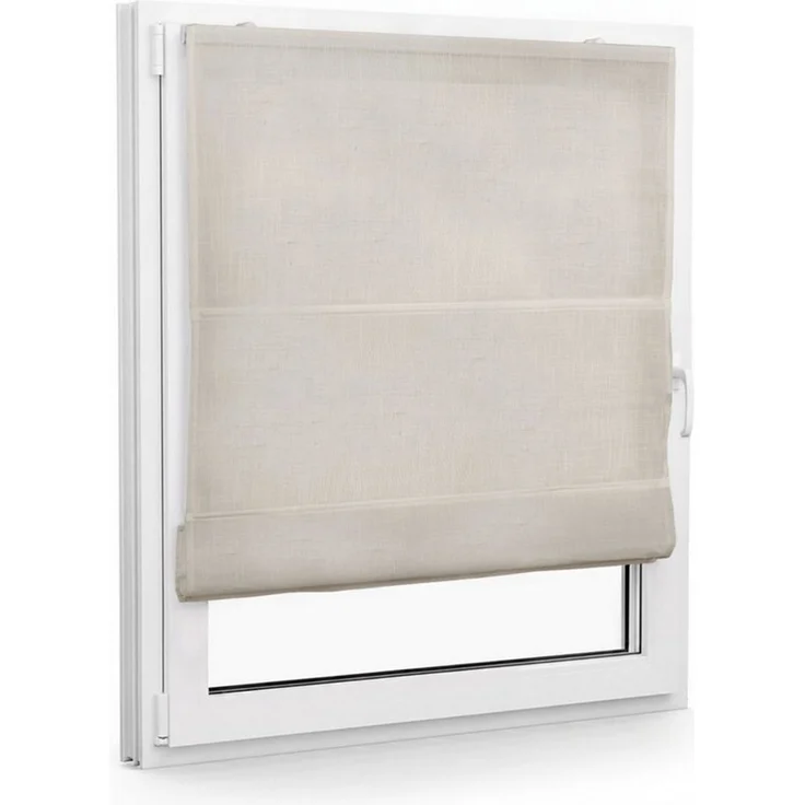 Victoria M. Raffrollo Klemmfix Ivora Premium 70x130cm Elfenbein-Meliert Blickdicht, mit Klemmträger, ohne Bohren, freihängend, Ohne Bohren – Bild 2
