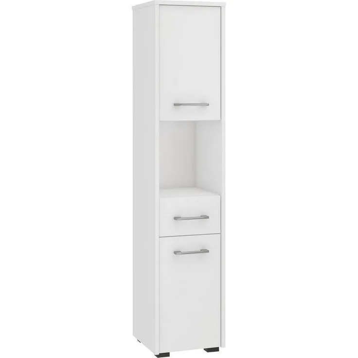Home Collective Badregal Badezimmerschrank, mit 2 Türen und 1 Schublade 140 cm hoch, 30cm breit und tief