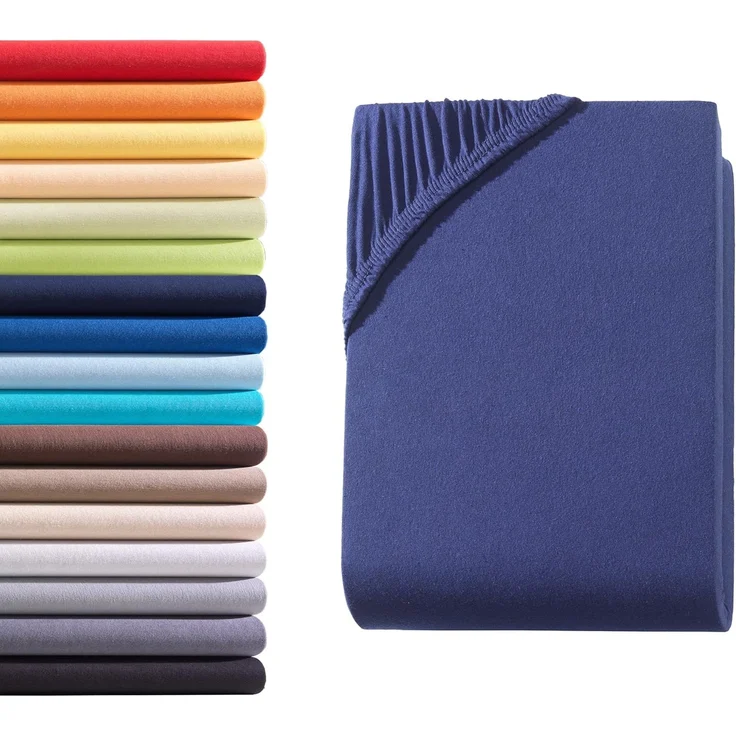 Hometex Premium Textiles Spannbettlaken Jersey Spannbettlaken 100% Baumwolle, Jersey, Gummizug: Rundumgummizug, Premium-Jersey Matratzenhöhe bis 23 cm – Bild 1