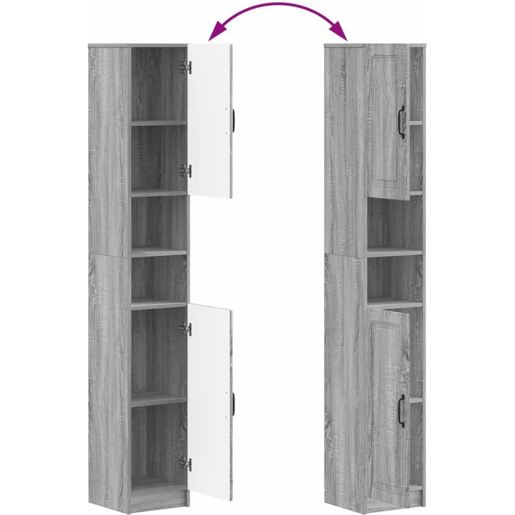 vidaXL Badezimmerschrank mit offenem Regal UTRECHT Sonoma-Grau 897701 – Bild 7