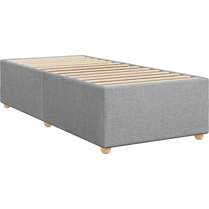 vidaXL Boxspringbett mit Matratze Hellgrau 90 x 190 cm Stoff 3453767 – Bild 5
