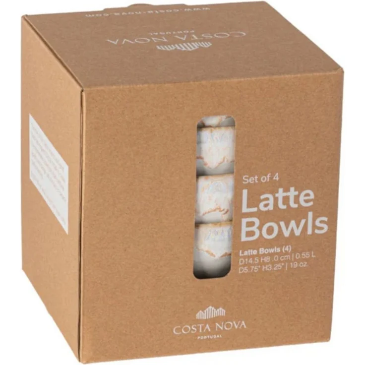 Costa Nova Müslischüssel Latte Grespresso, Weiß, 550 ml, Keramik, (Geschenkset, 4-tlg), Perfekte Größe: Ø ca. 14,5 cm, Höhe ca. 8 cm, Füllmenge 550 ml – Bild 3