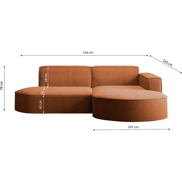Kaiser Möbel Ecksofa Designer MODENA STUDIO L stoff Poso, Neve, Quelle – Bild 3
