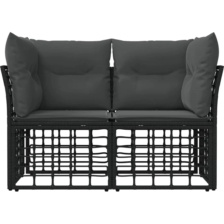 vidaXL Outdoor-Lounge 2 stk. 2-Sitzer Schwarz und Dunkelgrau 42026727 – Bild 4