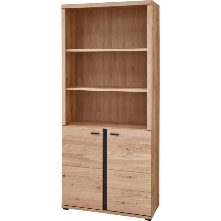 Büroschrank Sonos, Echtholz, Holzwerkstoff, Metall, Holzfarben, 90 x 203 x 38 cm