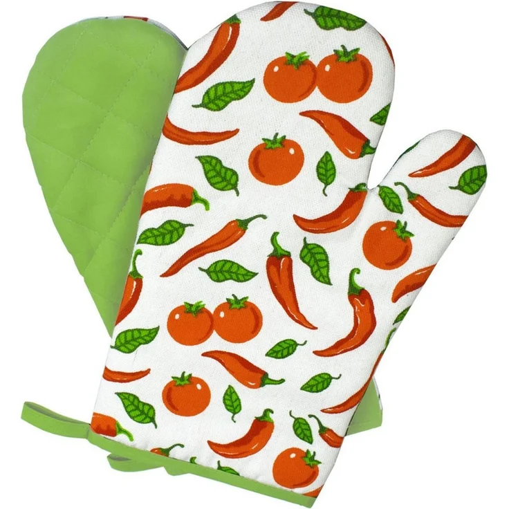 Delindo Lifestyle Topfhandschuhe Ofenhandschuhe, Topflappen, (4er Sparset, 4-tlg, bestehend aus 2x Ofenhandschuh + 2x Topflappen), Hitzebeständig bis 250 °C für maximal 15 Sekunden