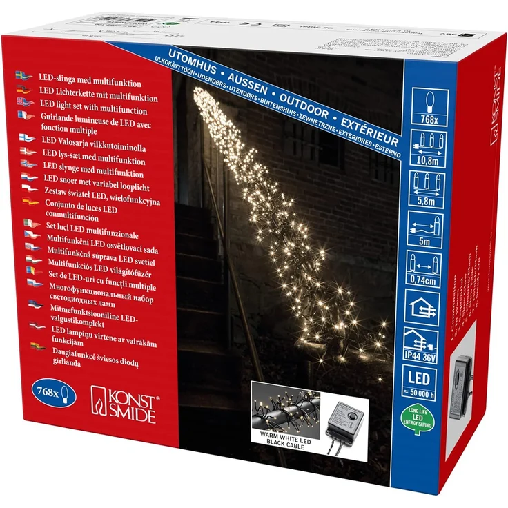 KONSTSMIDE No. 3862-100 Micro LED Büschelllichterkette warmweiß Multifunktion 5,8m IP44