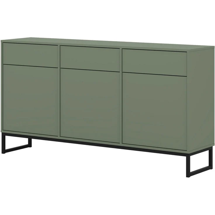 OTTO home Sideboard Loft, Breite 157 cm, grifflose Kommode 3 Türen/3 Schubkästen, Schubladenschrank mit viel Stauraum, Einlegeböden verstellbar – Bild 2