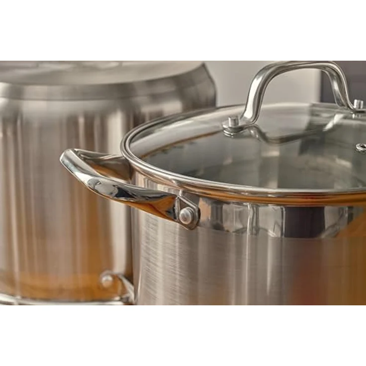 RESTO Kitchenware Kochtopf Libra, Topf energiesparend und spülmaschinenfest, Edelstahl 18/10 (2-tlg), mit hitzebeständigem Glasdeckel und Griffen – Bild 8