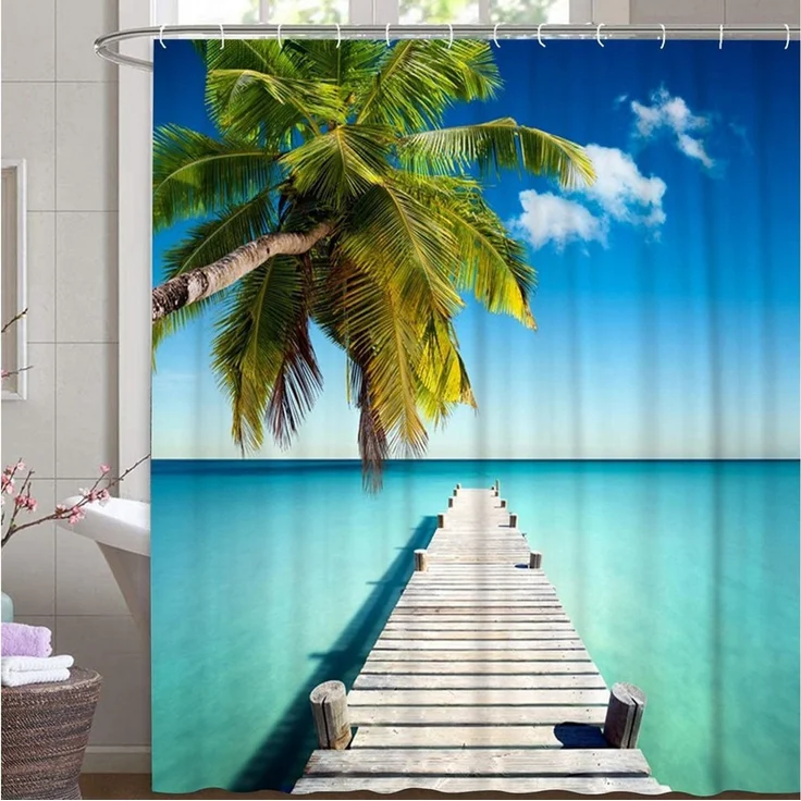 M&W DAS DESIGN Duschvorhang 180x200cm Shower curtains Anti schimmel Waschbar – Bild 3