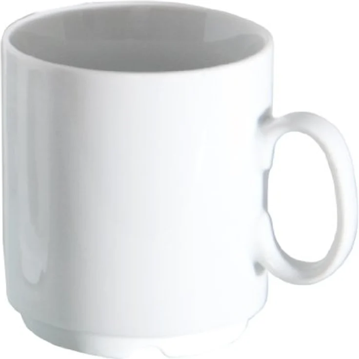 Van Well Porzellan Kaffeebecher Profi 280ml weiß stapelbar Kaffeetasse Tasse Becher Geschirr – Bild 2