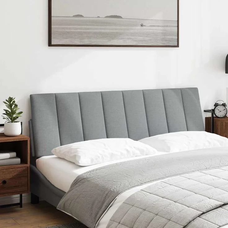 vidaXL Kopfteil-Kissen "Hanko" Hellgrau 160 cm Stoff Grau – Bild 2