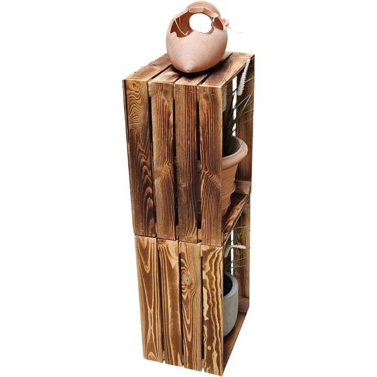Holzkisten Geflammt 50 x 40 x 30cm im praktsichen 4er Set – Bild 9