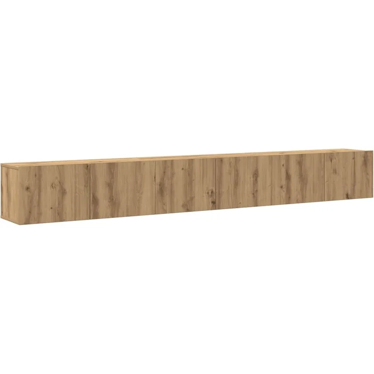 vidaXL 3-tlg. TV-Schrank-Set Wandmontage Artisan-Eiche Holzwerkstoff 3329204 – Bild 1