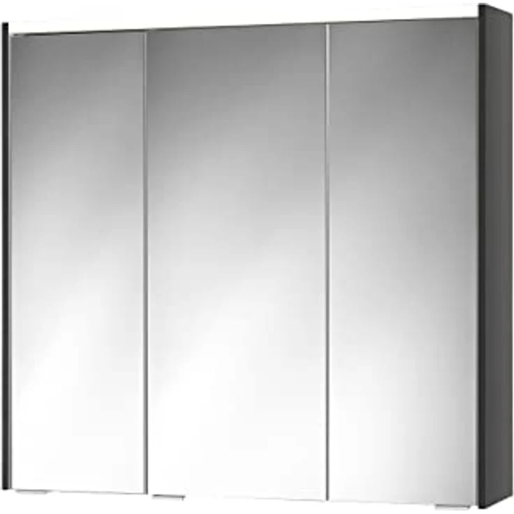 Sieper LED-Spiegelschrank KHX 80, anthrazit/weiß, 3 Spiegeltüren, integrierte Steckdose, verstellbare Glas-Einlegeböden – Bild 1