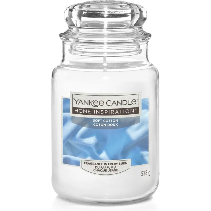 Yankee Candle Duftkerze Großes Glas Soft Cotton 538 g weiß Duft Kerze Duftkerzen