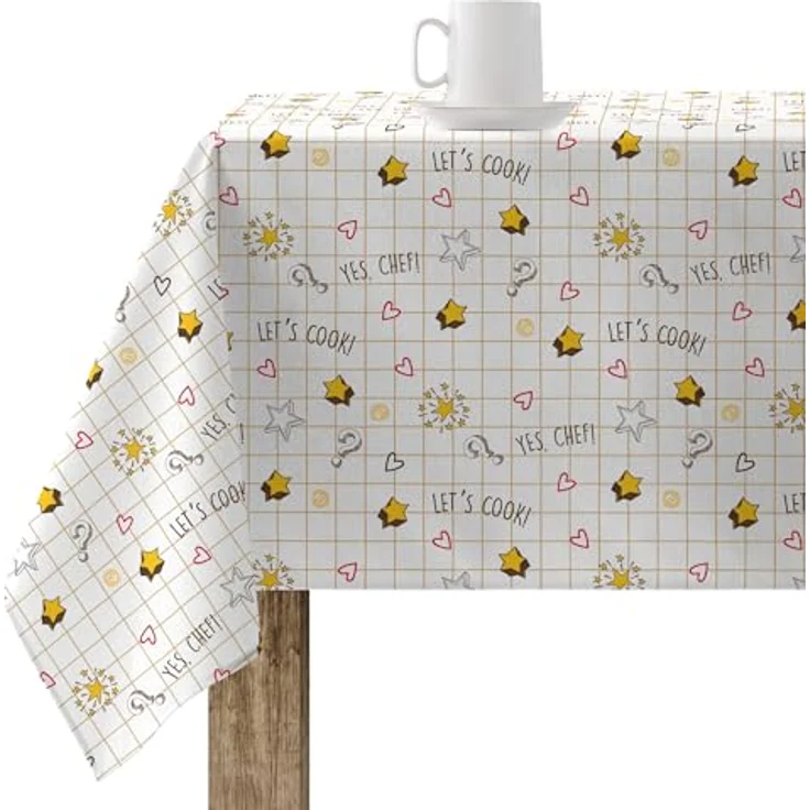 Belum MasterChef Tischdecke aus Kunstharz, schmutzabweisend, Größe: 250 x 140 cm, Modell: 0400-69, Stoff: 100% Baumwolle, Tischdecke ohne Wachstuch, sehr weich, wasserdicht, flüssigkeitsabweisend – Bild 2