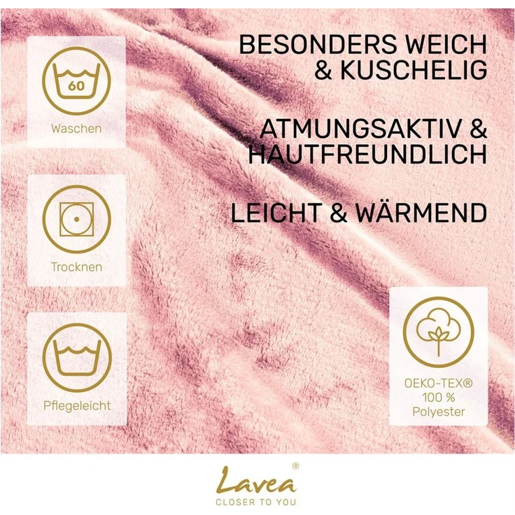 Wohndecke Kuscheldecke, Fleecedecke, Wolldecke flauschig und weich, Lavea, Sofadecke, Atmungsaktiv & Hautfreundlich, Decke – Bild 3