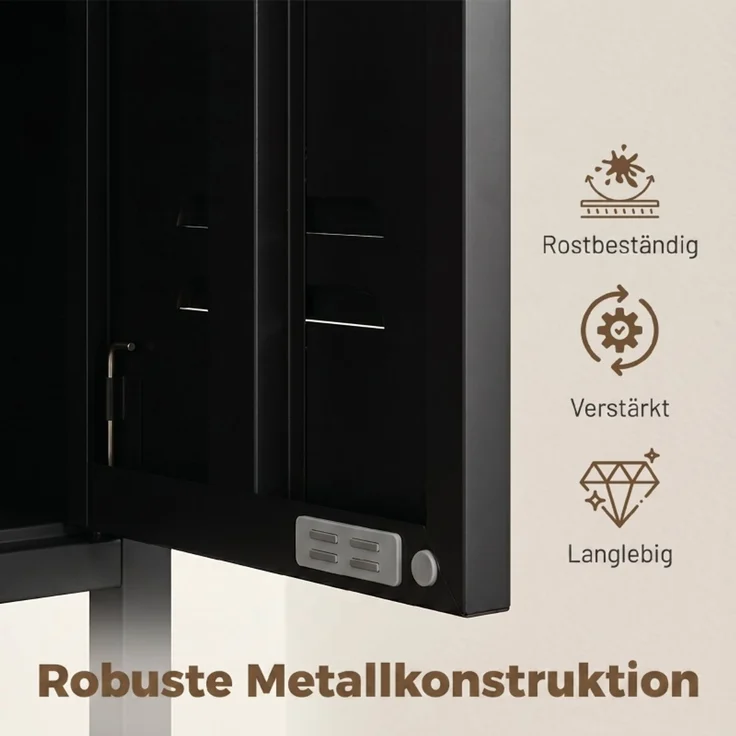 Metall-Garderobenschrank B 35 x T 46 x H 183 cm mit verstellbaren Böden, abschließbar – Bild 5
