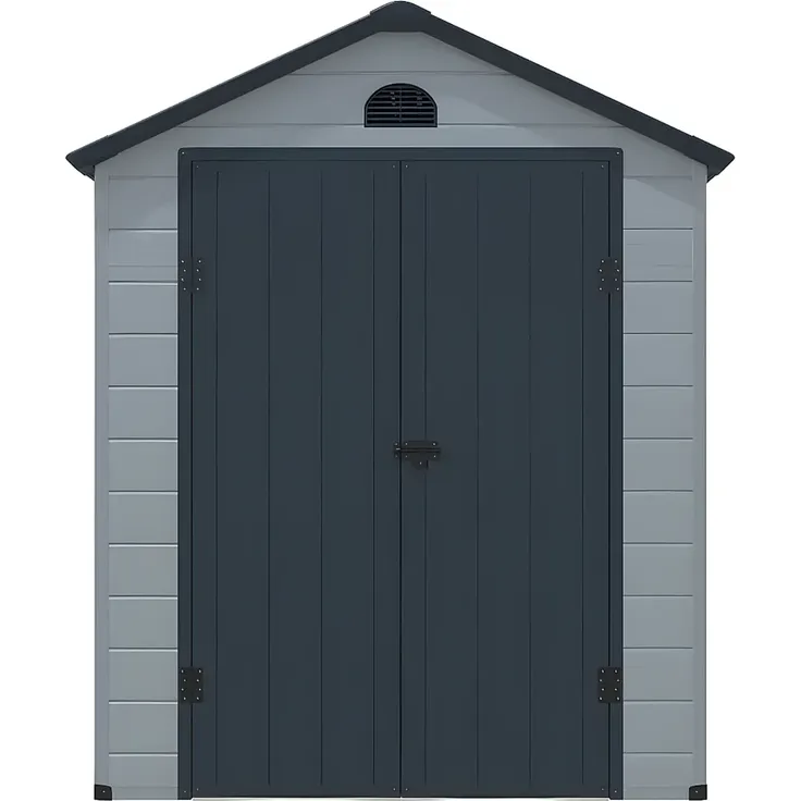 Vente-unique - CESIO Gartenhaus Harz GrauGrau - B 268 cm x H 180 cm x L 176 cm – Bild 4