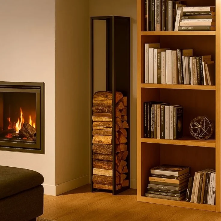 Hohes Kaminholzregal mit Rückwand 10048599 – Bild 5