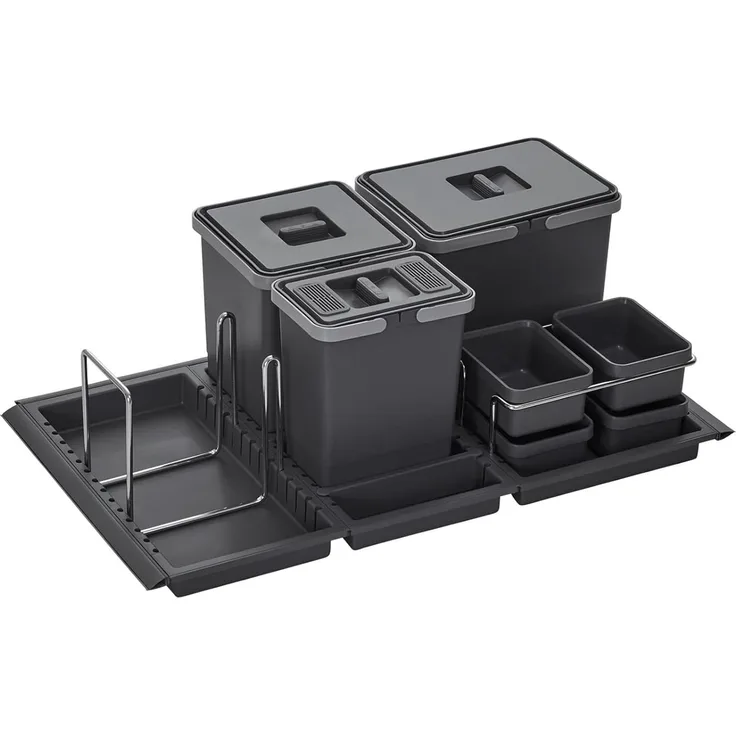 Abfallsammler Metropolis 15+10+6L mit Deckel Abfallsystem f. Auszug Korpusbreite 90 cm