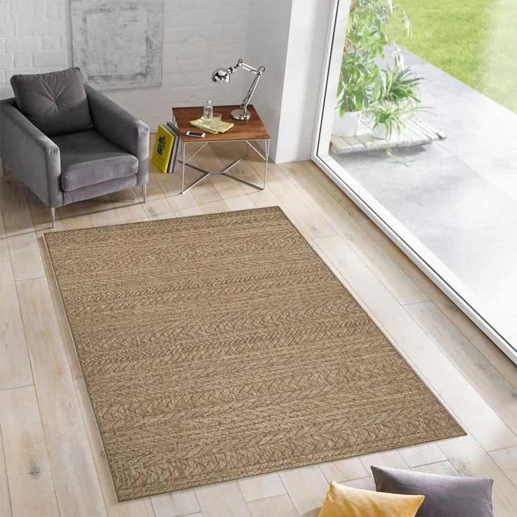 Flachgewebe In- & Outdoor Teppich Granado Beige Braun in Natur-Optik - 200 x 290 x 0 cm – Bild 4