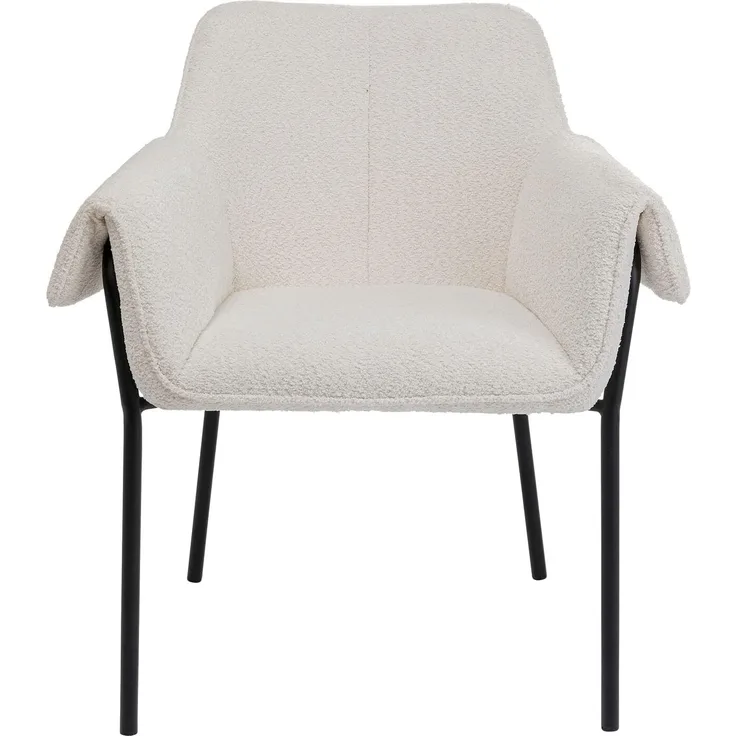 Kare Design Armlehnstuhl Bess, Beige, Esszimmerstuhl, Abnehmbarer Bezug,85 x 70 x 63 cm (H/B/T)