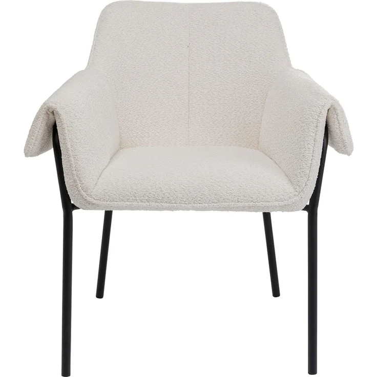 Kare Design Armlehnstuhl Bess, Beige, Esszimmerstuhl, Abnehmbarer Bezug,85 x 70 x 63 cm (H/B/T) – Bild 1