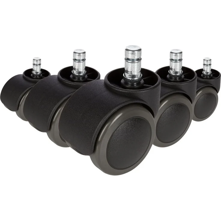 hjh OFFICE 619029 5X ungebremste Rollen ROLO Free Stuhlrollen für Hartböden 11mm / 50mm