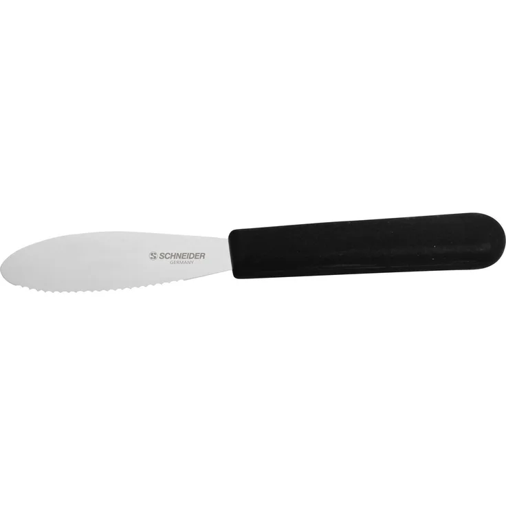Schneider Streich- und Buttermesser mit Wellenschliff Griff schwarz aus Edelstahl