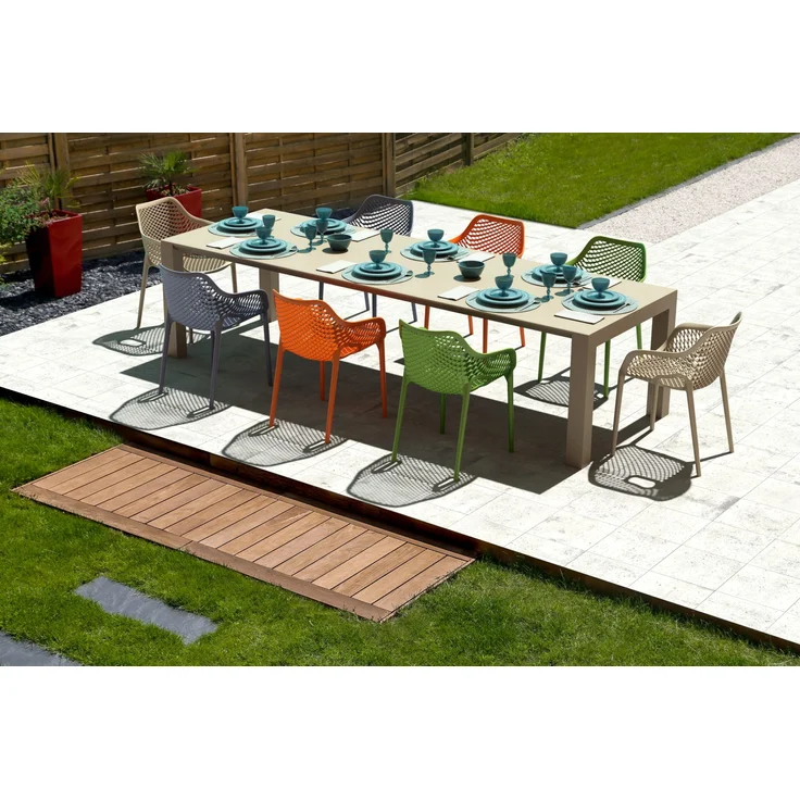 CLP Gartenstuhl Air XL 4er Set, Modern, Gestell Kunststoff, stapelbar, wetterfest,grün – Bild 5
