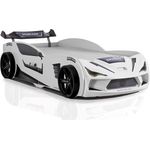 Aileenstore Autobett Rio, Kinderbett 90 x 200 cm, inkl. Lattenrost, Heckspoiler LED-Beleuchtung