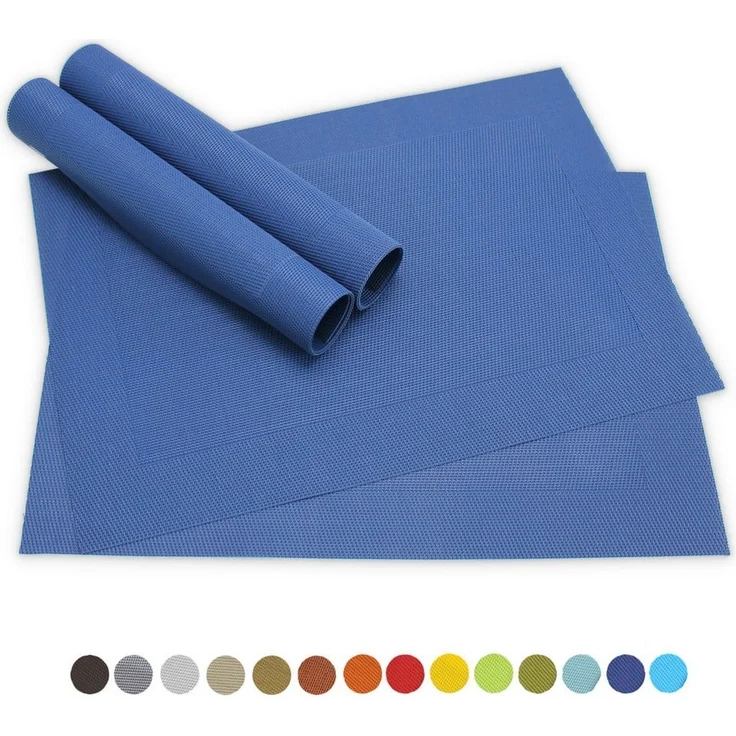 matches21 HOME & HOBBY Platzset Tischsets BORDA 4er Set Blau als Tischuntersetzer, (4-St), Abwaschbare Platzsets als Tischunterlagen für Ess-Tisch Tisch-Deko – Bild 5