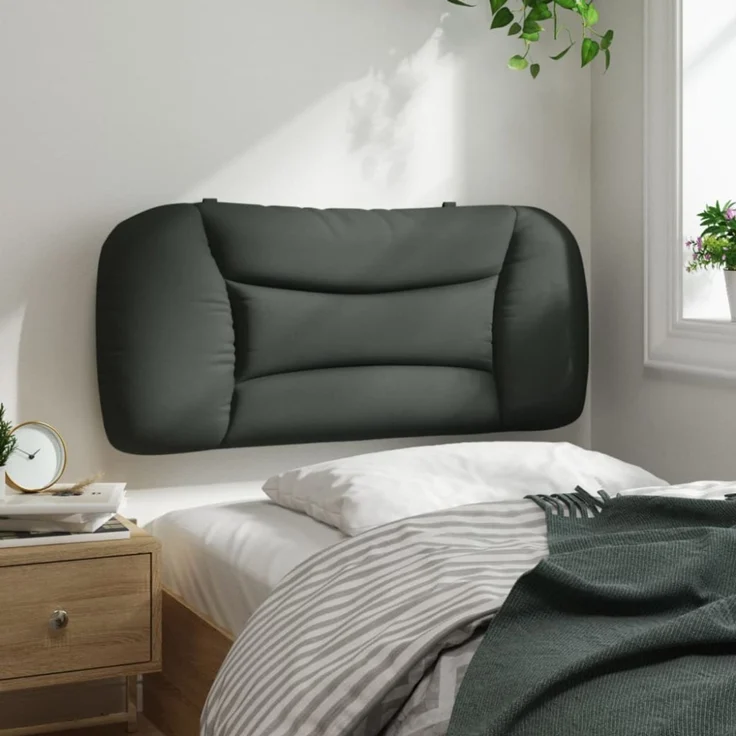 vidaXL Kopfteil-Kissen Dunkelgrau 90 cm Stoff – Bild 2