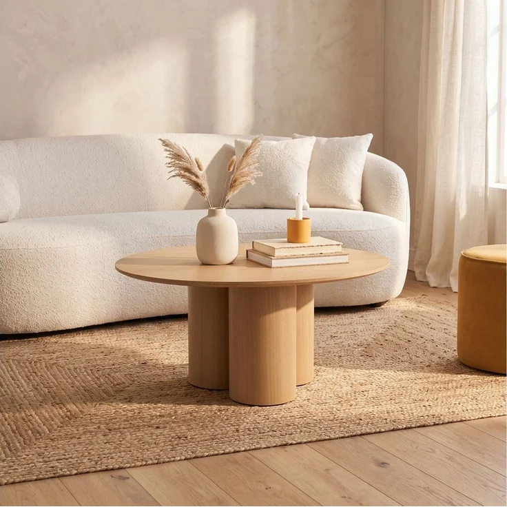 WILLIAMSPACE Couchtisch Moderner Couchtisch, asymmetrische Freiformplatte, Holzfurnier – Bild 1
