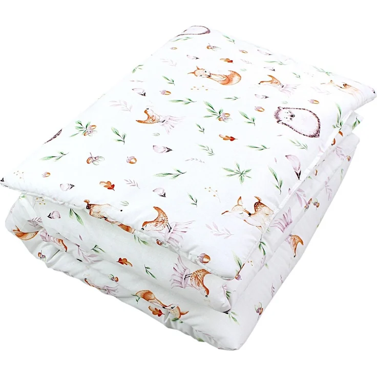 TupTam Kinderbettdecke-Set, Ganzjahresdecke, 2tlg., 1x Bettdecke, 1x Flachkissen, Lichtung / Rehe, 135x100 cm – Bild 1