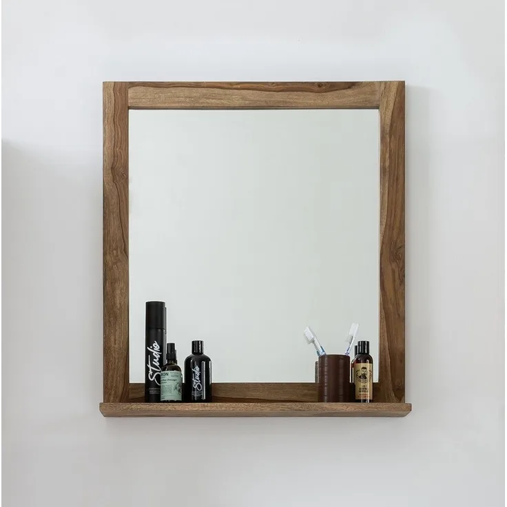 Spiegel mit Ablage 68x75cm 'Hudson' Sheesham gebeizt