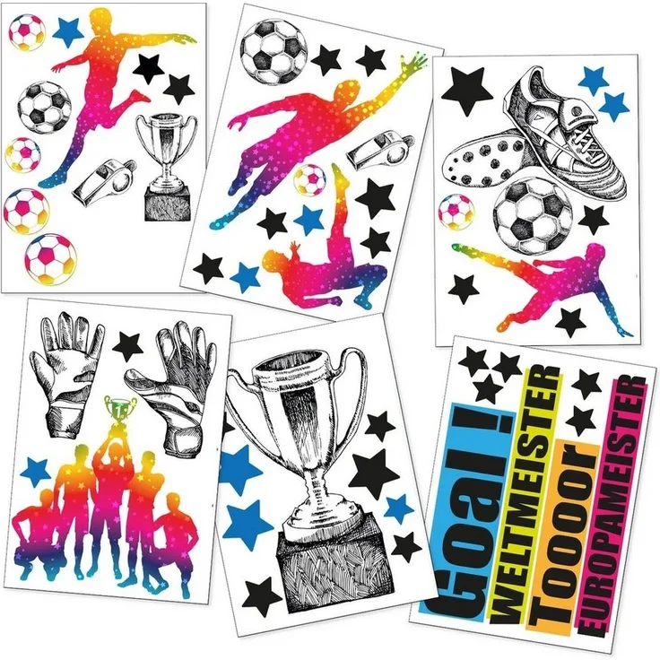 Sunnywall Wandtattoo Fussball Wandsticker Wandtattoo (6 St)