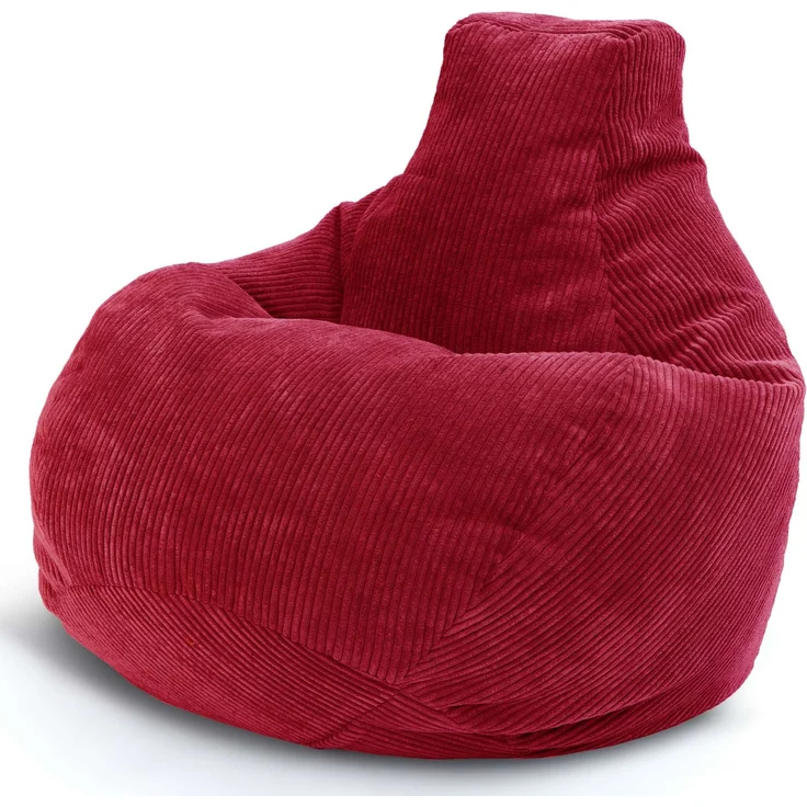 Green Bean® Sitzsack mit Rückenlehne 80x80x90cm - Gaming Chair mit 230L Füllung Cordstoff - Bean Bag Bodenkissen Lounge Sitzhocker Relax-Sessel Gamer Gamingstuhl Rot – Bild 1