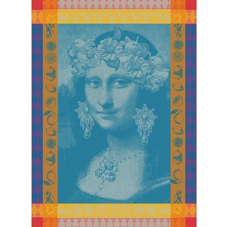 Garnier-Thiebaut Geschirrtuch Mona Lisa Bleu 56x77 cm