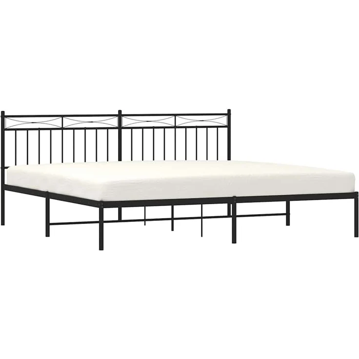 Doppelbett, Bettgestell Modernen mit Kopfteil Metall Schwarz 193x203 cm d621e – Bild 4
