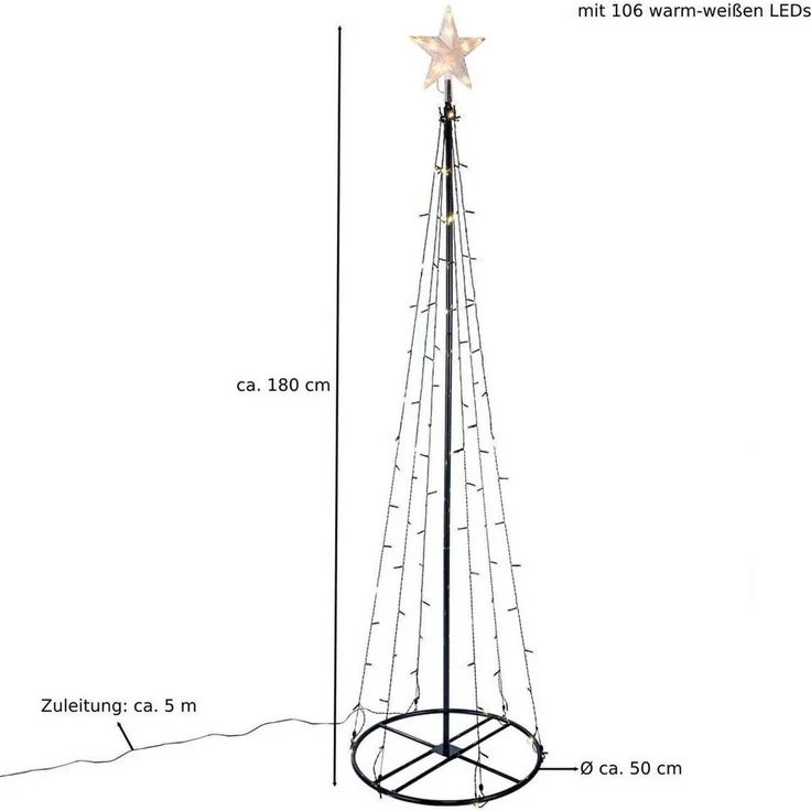 Garten-Weihnachtsbaum Weihnachtsbeleuchtung Garten Baum 180cm – Bild 1