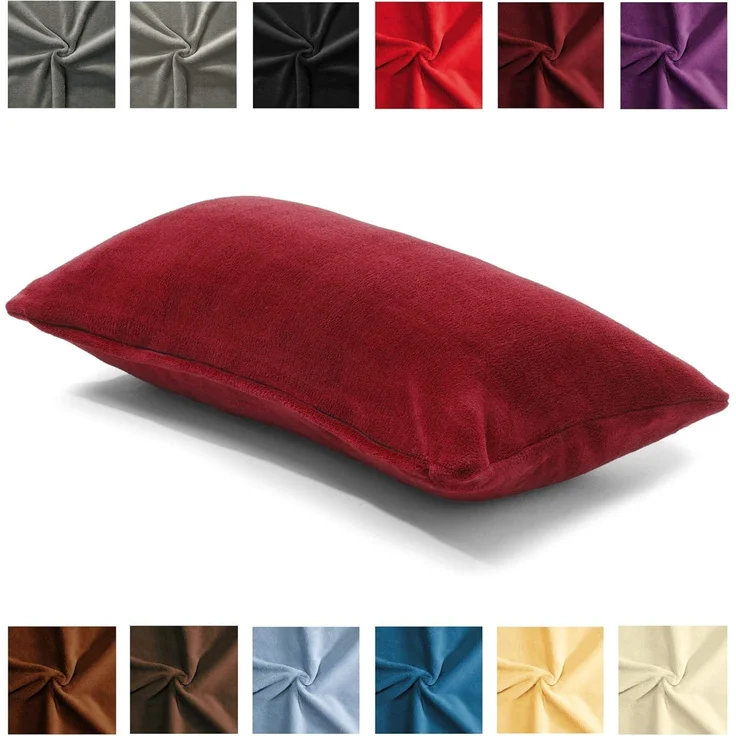 CelinaTex Dekokissen Xanio Deko Kissen Zierkissen Kopfkissen Sofa Fleece 40x60cm bordeaux, anschmiegsam,bügelfrei,flauschig,kuschelweich,leicht beziehbar – Bild 2