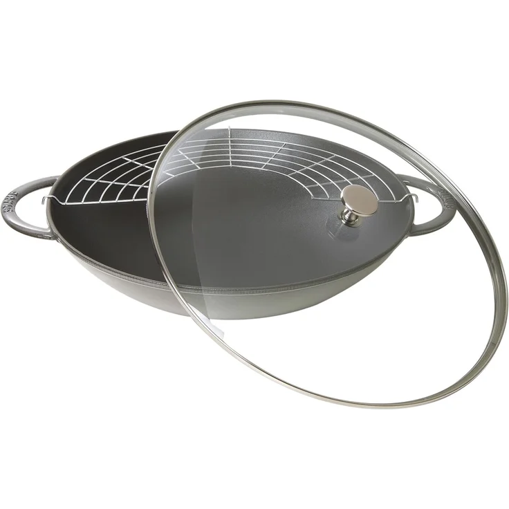 Staub Specialities Wok mit Glasdeckel 37 cm, Gusseisen – Bild 2