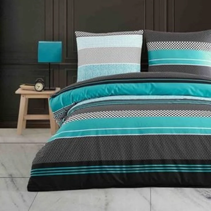 Buymax Bettwäsche, Renforcé, 2 teilig, Bettbezug-Set 135x200 cm 100% Baumwolle mit Reißverschluss, Streifen – Bild 6