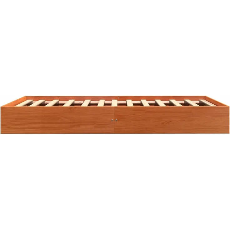 Einzelbetten, Betten für Erwachsene, Massivholzbett ohne Matratze Wachsbraun 90x190 cm Kiefernholz de4266 – Bild 5