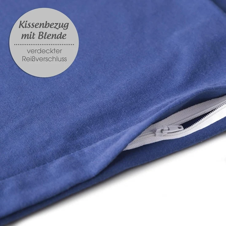 aqua-textil Classic Line Kissenbezug 2er-Set 40x120 cm royal blau Baumwolle Seitenschläferkissen Bezug Kissenhülle, Kopfkissenüberzug, Pillowcase, Bettkissen, Kopfkissenbezug, Reißverschluss – Bild 1