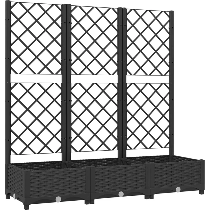 vidaXL Garten-Pflanzgefäß mit Spalier Schwarz 120 x 40 x 121,5 cm PP 318272 – Bild 2