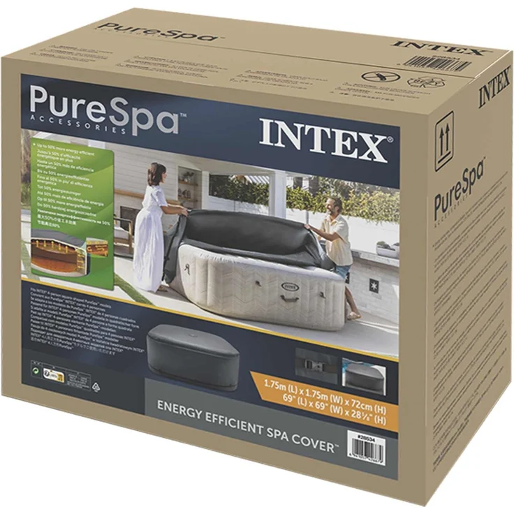 INTEX Spa-Abdeckung INTEX Dunkelgrau 175 x 175 x 72 cm PVC und PU 42035641 – Bild 4